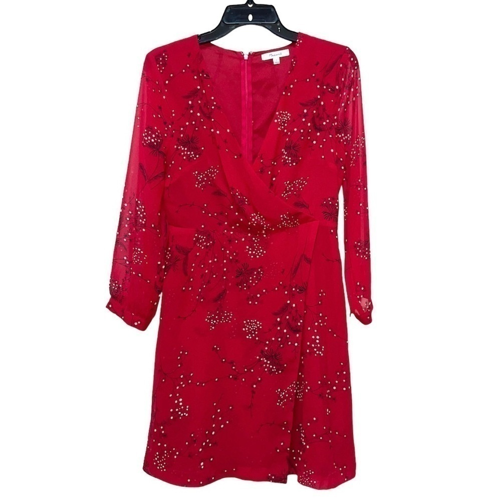 Madewell Hazelwood Wrap-Front Mini Dress in Windswept Floral Size 4 - Picture 4 of 12
